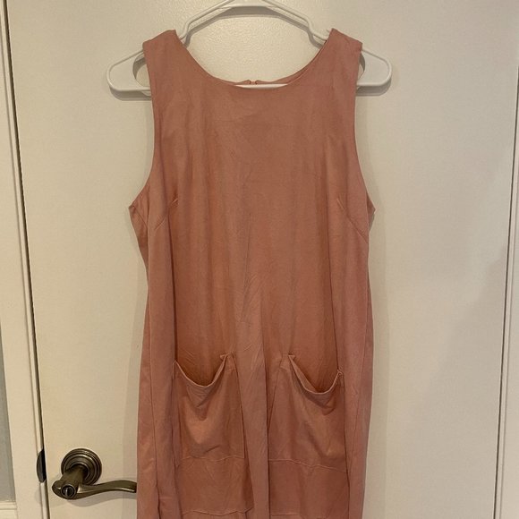 Light Pink tunic Dress with Pockets - Picture 1 of 4